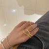 Líneas Exageradas estilo Coreano, Forma Tridimensional, Anillo Abierto con Sentido de Diseño Distorsionado de Alta Gama, Dee-dancing, Anillo Elegante que Combina con Todo
