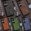 Capa para Celular Glory Play 50Plus Couro de Vaca Padrão Crocodilo Meia Bolsa Capa de Couro Genuíno