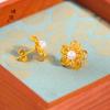 Pendientes de Flor de Perla Dorada de la Antigua Fa Shajin de Vietnam Accesorios Diy Pendientes Pendientes Accesorios para Mujeres