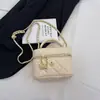Bolsa Feminina Corrente Rombos Transfronteiriça 2026 Nova Moda Estilo Coreano Bolsa de Ombro Transversal Bolsa de Mão Versátil Bolsa Caixa Estilosa