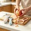Pelador 2 en 1 de Acero Inoxidable Pelador y Rebanador Creativo para Frutas y Verduras de Uso Doméstico Herramienta de Cocina al por Mayor