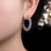 Pendientes de Cristal de Circonita Super Brillantes Pendientes de Aguja de Plata Look Adelgazante para Rostro Redondo Pendientes de Círculo Grande Circonita Brillante Pendientes Exquisitos para Mujeres
