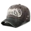 Gorra de béisbol bordada con efecto vintage lavado y desgastado, transfronteriza, para hombre y mujer, gorra con visera para proteger del sol en exteriores, sombrero de moda de estilo americano con bloques de color