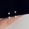 Pendientes de doble uso estilo francés con pedrería para mujer, Accesorios para orejas de alta gama de plata de ley, Nuevos pendientes de botón populares 2026 versátiles y elegantes