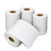 Papel térmico personalizado de três provas, papel de etiqueta adesivo de alta qualidade, logística resistente ao desgaste, transferência térmica expressa, papel revestido branco