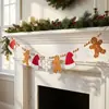 Exclusivo para ventas transfronterizas: Guirnalda de fieltro navideña con renos, copos de nieve, cuentas de madera, banderines con letras, pancarta, decoración para chimenea, envío OEM disponible