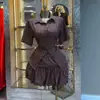 Ropa de Mujer Transfronteriza Europea y Americana Verano 2026 Nueva Moda Conjunto de Camisa a Rayas con Solapa de Manga Corta y Falda Floral
