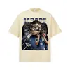 Kross Football Mbappe Mbappe Verão Europeu e Americano High Street Camiseta de Manga Curta Pesada 100% Algodão Tendência Casal