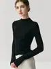 Suéter de punto fino para mujer, otoño/invierno, cuello medio alto, sin costuras, una pieza, cachemira ultrafina, lavable a máquina, prenda interior, ajuste ceñido, ropa interior de punto base