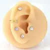 Pendientes de Corazón con Garra de Gato de Aleación de Titanio F136 con Circonita G23 Joyería para Perforación de Aleación de Titanio Nuevo Estilo Stud para Hueso de la Oreja Labio