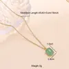 Collar de Cadena O Minimalista de Acero Inoxidable Más Vendido con Diseño Único y Colgante de Piedra Preciosa de Colores, Cadena Versátil para la Clavícula