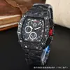 Reloj Rijia Esfera de Perla Atmosférica Negocios Cuarzo Multifuncional Seis Agujas Segundero Barrido Calendario Forma de Barril Listo para Usar
