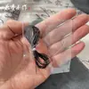 Bolsa de cordão elástico com fio plano branco e preto, pulseira de fio de cristal, bolsa de material para artesanato DIY com contas tecidas à mão