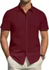 Comercio Exterior Transfronterizo Estilo Nuevo de Verano para Hombre Camisa de Manga Corta de Color Sólido Cardigan de Moda Camisa Casual Camisa Formal de Negocios Venta al por Mayor