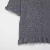 2025 Popular Transfronterizo Aliexpress Ropa de Mujer Exportación al por Mayor Nuevo Z de Punto Decorativo en Capas de Manga Corta