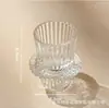 Copo para Vela de Aromaterapia com Listras Verticais, Suporte de Vela de Aromaterapia de Dupla Finalidade, Decoração Criativa para Casa, Jantar à Luz de Velas, Ornamento de Copo de Vela Romântico