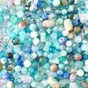 Miçangas de vidro sortidas de 3-12 mm, multicoloridas, para fazer colares e pulseiras DIY, contas redondas, materiais para colares e pulseiras artesanais, acessórios de joias
