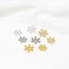 Separador Copo de Nieve Chapado en Oro de 18K 6/8mm Relleno de Oro de 14K Conservación del Color Collar Pulsera DIY Cuenta Espaciadora de Flor con Cuentas D93