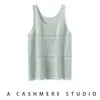 Nuevo Chaleco de Punto de Cachemira para Otoño e Invierno, Cuello Redondo, Calado Trenzado, Camisola de Punto sin Mangas para Mujer, Capa Base