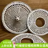 Chapéu branco oco de bambu trançado chapéu de bambu filmagem de vídeo de dança quadrada adereço de chapéu de bambu artesanato abajur nostálgico