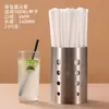 Té de Leche Punta Recta Pajilla Fina Extensa Desechable Verde Empaque de Papel Independiente Arte Pajilla Pequeña Plástico Jugo Café
