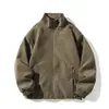 Otoño/Invierno 2026 Nuevo Bordado Americano de Peso Pesado Chaqueta de Cuero PU Estilo Callejero Chaqueta de Cuero Holgada para Hombre con Cuello Alto Ropa de Abrigo