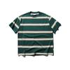 Vestido de Verano del Sur 2024 Verano Nuevo Retro Bordado Cuello Redondo Camiseta Rayada Moda Japonesa Suelto Casual Manga Corta