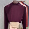 Camada Base de Lã e Seda com Gola Alta Feminina Roupa Térmica de Alta Tecnologia Outono e Inverno Estilo Grosso Roupa Íntima Top Preto com Forro de Fleece