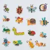 Pegatinas de insectos transparentes plateadas brillantes, pequeños bichos y mariposas coloridas, pegatinas de PET para journaling, guka y decoración de vasos de agua