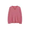 Nuevo suéter de punto sin costuras estilo coreano para otoño e invierno, con cuello en V, 100% lana pura, para mujer
