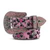 Cinto feminino com tachas, contas, strass, cor de metal gun, liga de zinco, cabeça de fantasma, personalidade de rua feito à mão, estilo doce e cool, outlet de fábrica