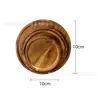 Bandeja de Madera de Acacia Maciza Transfronteriza Bandeja de Té para el Hogar Plato de Comedor Plato de Fruta de Madera Japonés Plato Rectangular Ovalado