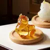 Caballo Verde Lindo de Vidrio Adorno de Decoración para el Hogar Portalápices Soporte para Agitador de Té Ceremonia del Té Creativa Mascota de Té Creativa