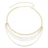 Corrente de Cintura de Metal com Borlas em Camadas, Corrente de Calça Splicing de Miçangas Finas Estilo Retro Americano Cubano, Corrente Versátil para Decoração Corporal