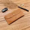 Cartera Larga de Cuero de Vaca para Hombre Ultra Delgada de Piel Genuina Cartera de Gran Capacidad para Estudiantes Mujeres Bolso Sencillo de Moda para Teléfono Móvil