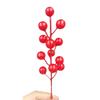 Simulación de pino y ciprés de Amazon: combinación de bayas rojas y verdes, agujas de pino navideñas, adornos florales para la mesa del comedor.