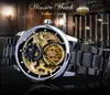 Ganador Moda Casual para Hombre Europea y Americana Luna Hueca Impermeable Tallado Hueco Reloj Mecánico Automático