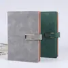 A5 Cuaderno de piel de oveja papelería agenda de negocios traje caja de regalo hebilla A6 bloc de notas LOGO personalizado