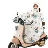 Funda impermeable para vehículo eléctrico, forrada de polar para invierno, engrosada, funda de agarre completo para la mano, impermeable, para motocicletas eléctricas, a prueba de lluvia