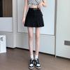 Saia Plissada Popular Off-White para Mulheres, Novo Design Verão 2026, Calça Saia Curta Evasê Emagrecedora de Cintura Alta