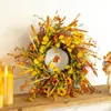 Corona de margaritas de otoño simulada transfronteriza nueva 50CM decoración de puerta anillo de ratán decoración de pared accesorios de fotografía de pared flores artificiales