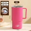 Caneca de Aço Inoxidável 304 de Alta Qualidade para Trabalhadores de Escritório, Xícara de Café Feminina, Simples com Alça de Grande Capacidade