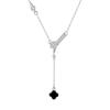 Collar de trébol de cuatro hojas de la felicidad de la rueda de la fortuna plata de ley s925 joyería de nicho de lujo ligero para mujer venta al por mayor venta caliente transfronteriza