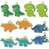 Acessórios de Dinossauro Desenho Animado Tiranossauro Rex Liga Esmalte DIY Pulseira Colar Brincos Chaveiro Peças de Pingente Charms