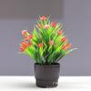 Em estoque Plástico Pequena Camélia Artificial Flor Falsa Vaso Planta Falsa Grama Primavera Gympani Arranjo de Flores Planta Verde Camélia