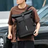 Mochila de negocios enrollable para hombre, nuevo modelo 2026, bolsa de viaje para computadora de gran capacidad, mochila estudiantil de color sólido a la moda