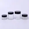 Botella de Vidrio Transparente para Crema Tapa Dorada Botella para Crema de Ojos Crema Facial 30g Botella Vacía Reenvasada para Loción Cosmética Botella de Muestra para Crema de Ojos