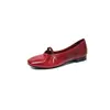 Zapatos Mary Jane de corte bajo para mujer hechos de piel de vaca de primera calidad, tacón bajo, nuevo modelo de otoño, cuero genuino por dentro y por fuera, punta redonda con una sola tira