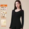 Fábrica de Origem Roupa Térmica Feminina Lã Aquecimento Outono e Inverno Slim Fit Sem Costura Modeladora Conjunto Térmico Top e Calça