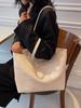 Bolsa cross-border feminina, grande capacidade, explosiva, cor sólida, bolsa de ombro, elegante, simples, de couro macio, para mulheres